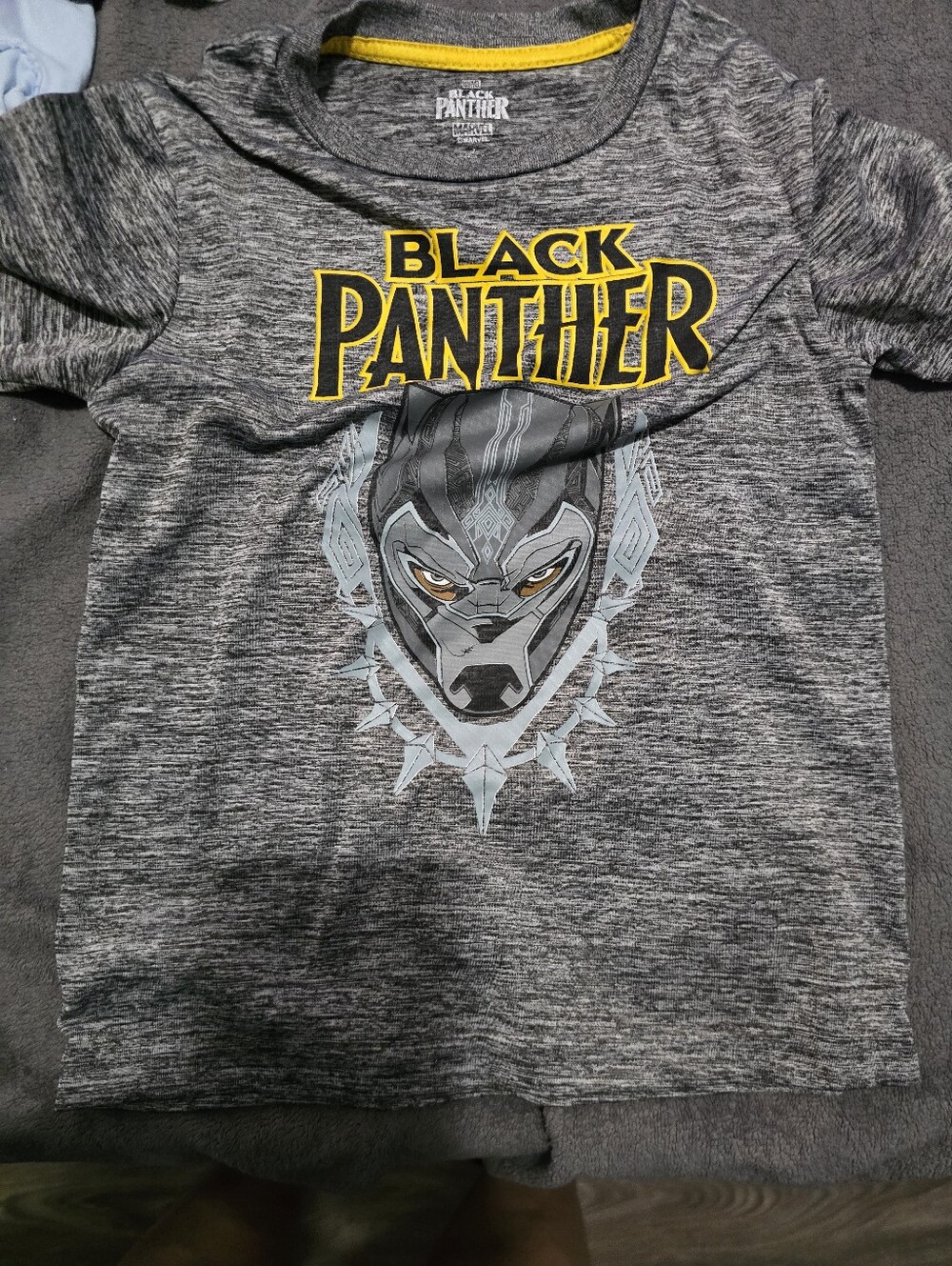 Black Panther Kids' Gray Graphic Tee by Marvel Size 7